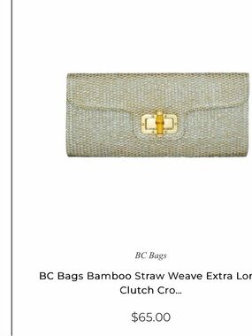 Bamboo Straw Weave Clutch - Natural